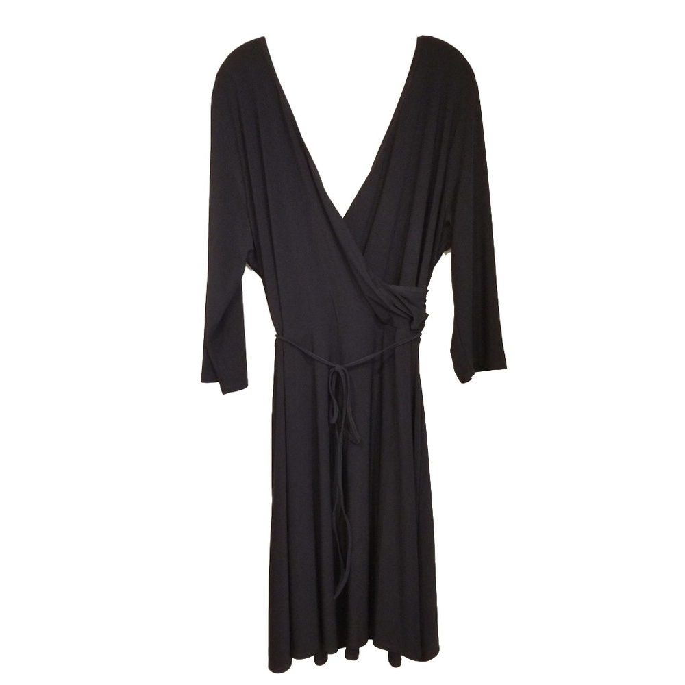 NWT Deep V Faux Wrap Dress Side Ruche Sz 18